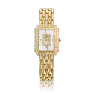 View full screen - View 1 of Lot 33. Gondolo, Ref. 4825 Yellow Gold And Diamond-Set Bracelet Watch Circa 2006.