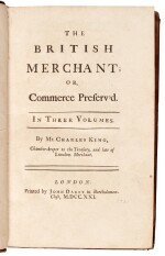 Charles King | The British Merchant. London, 1721, 3 volumes, contemporary panelled calf