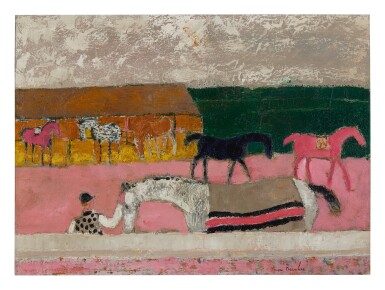 View full screen - View 1 of Lot 98. ANDRÉ BRASILIER | CHEVAUX AVANT LA COURSE.