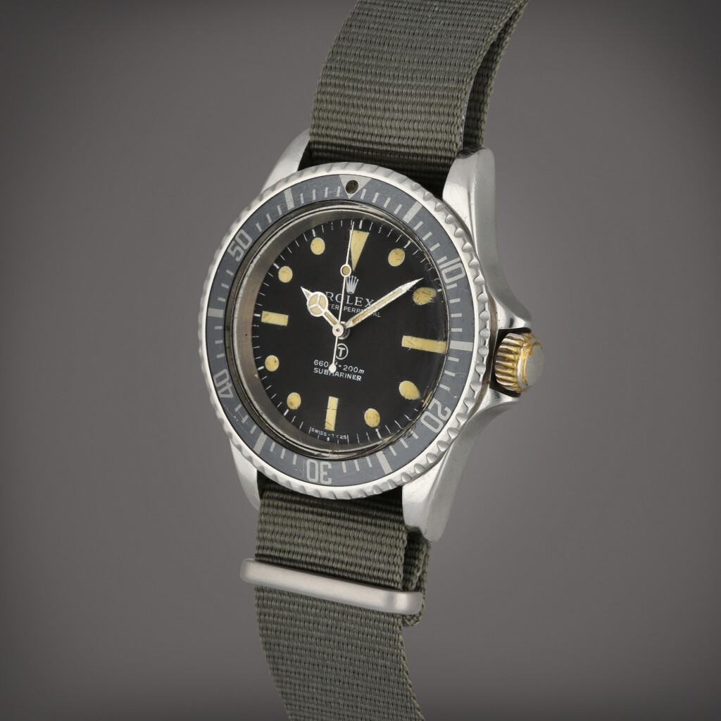 View full screen - View 1 of Lot 11. Submariner ‘Milsub’, Reference 5513 | A stainless steel wristwatch made for the British Royal Navy | Circa 1972 .