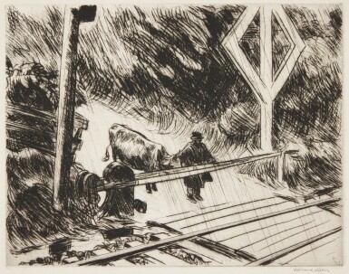 View full screen - View 1 of Lot 3. Railroad Crossing (Zigrosser 23; Levin 103).