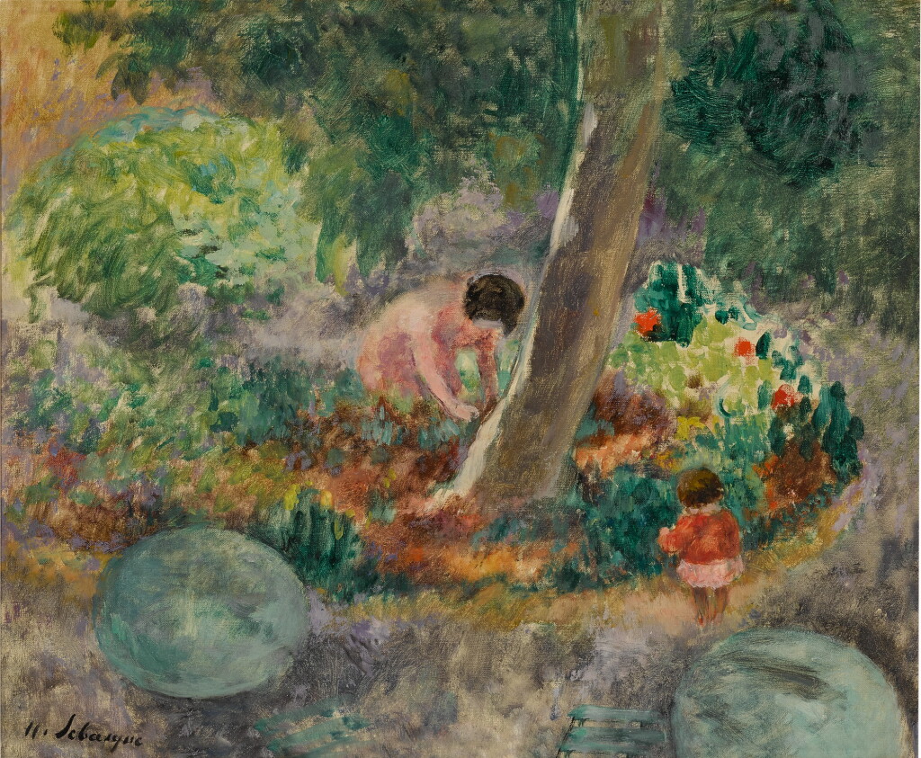 View full screen - View 1 of Lot 170. Nono et Pierre dans le jardin.