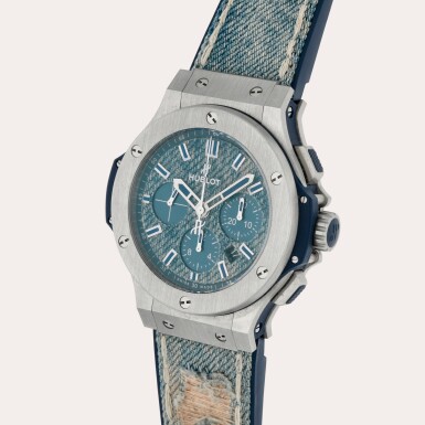 View full screen - View 1 of Lot 365. Big Bang Jeans, Reference 301.SL.2770.NR.JEANS | A limited edition stainless steel chronograph wristwatch with date | Circa 2015.