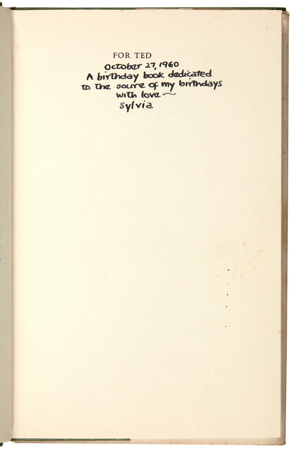 View full screen - View 1 of Lot 377. Sylvia Plath | The Colossus and other poems, 1960, inscribed by Plath, manuscript poem inserted.