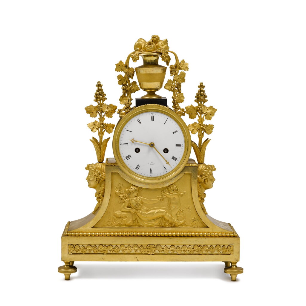 View full screen - View 1 of Lot 389. A Directoire Gilt-Bronze Mantel Clock, Circa 1800.