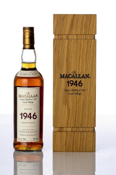 View full screen - View 1 of Lot 5521. The Macallan Fine & Rare 56 Year Old 44.3 abv 1946 (1 BT70).