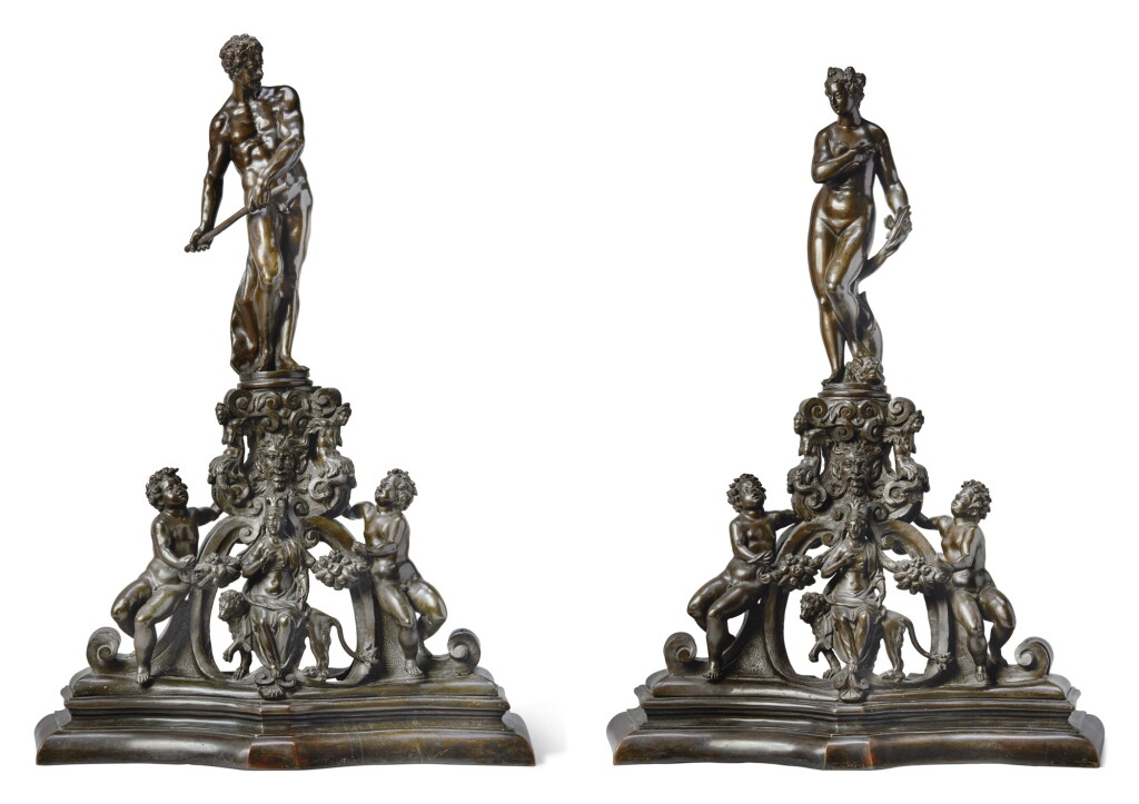 View full screen - View 1 of Lot 746. Firedogs with Vulcan and Venus Marina: a pair.