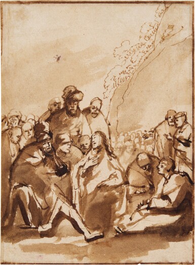 View full screen - View 1 of Lot 37. Christ preaching in the wilderness.
