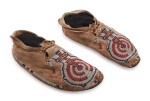 Pair of Cheyenne Beaded Hide Moccasins