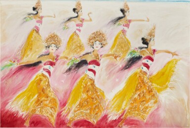 View full screen - View 1 of Lot 1034. Srihadi Sudarsono 斯裡哈迪·蘇達索諾 | Tari Pendet 吊墜舞 .