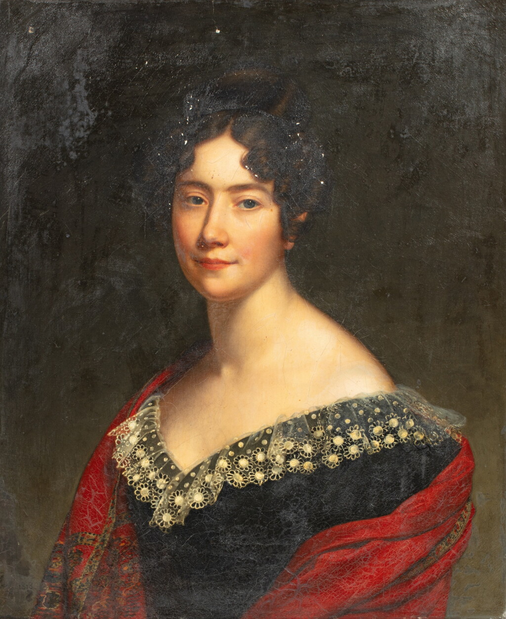 View full screen - View 1 of Lot 641. Portrait of Adèle de Maillé La Tour Landry, Countess of Hautefort, Lady-in-waiting of the Duchess of Berry | Portrait d'Adèle de Maillé de La Tour Landry, comtesse d'Hautefort, dame de compagnie de la duchesse de Berry.