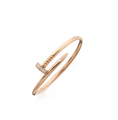View full screen - View 1 of Lot 2. PINK GOLD AND DIAMOND 'JUSTE UN CLOU' BANGLE-BRACELET, CARTIER.