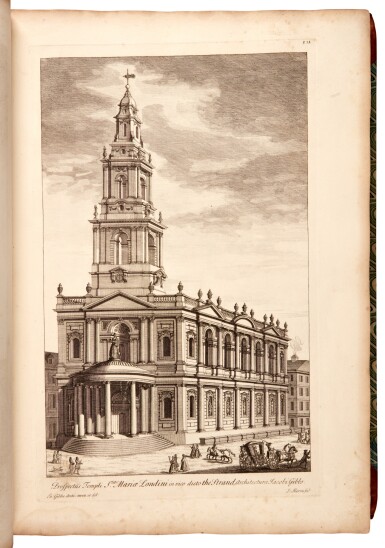View full screen - View 1 of Lot 198. James Gibbs | A Book of Architecture, London, 1728, first edition, modern half calf.