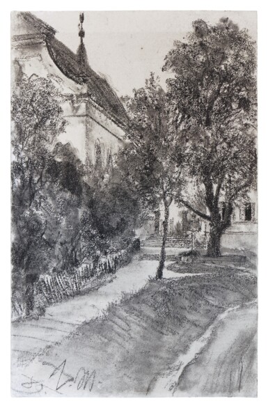 View full screen - View 1 of Lot 123. A Pathway to a House, Alongside a Stream.