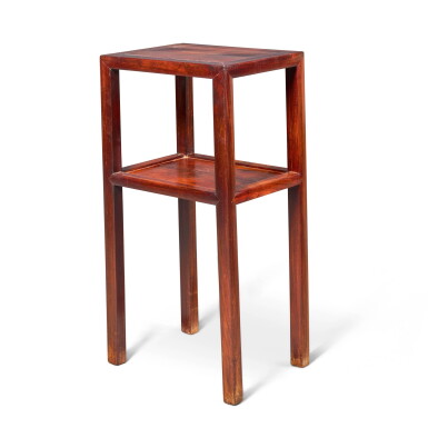 View full screen - View 1 of Lot 318. A HUANGHUALI STAND, 20TH CENTURY | 二十世紀 黃花梨方几.