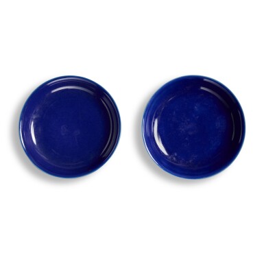 View full screen - View 1 of Lot 223. A pair of blue-glazed dishes, Marks and period of Guangxu.