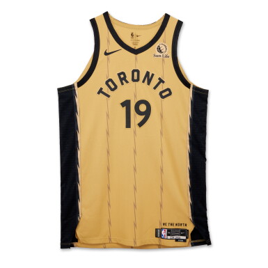 View full screen - View 1 of Lot 143. Jakob Poeltl Toronto Raptors 2023-2024 In-Season Tournament Game Worn City Edition Jersey | Double-Double | Matched to 2 Games .