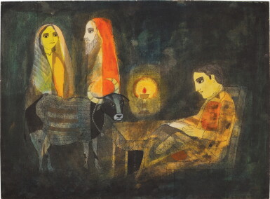View full screen - View 1 of Lot 15. BADRI NARAYAN | REMEMBERING THE DIALOGUE BETWEEN SAVITRI AND YAMA .