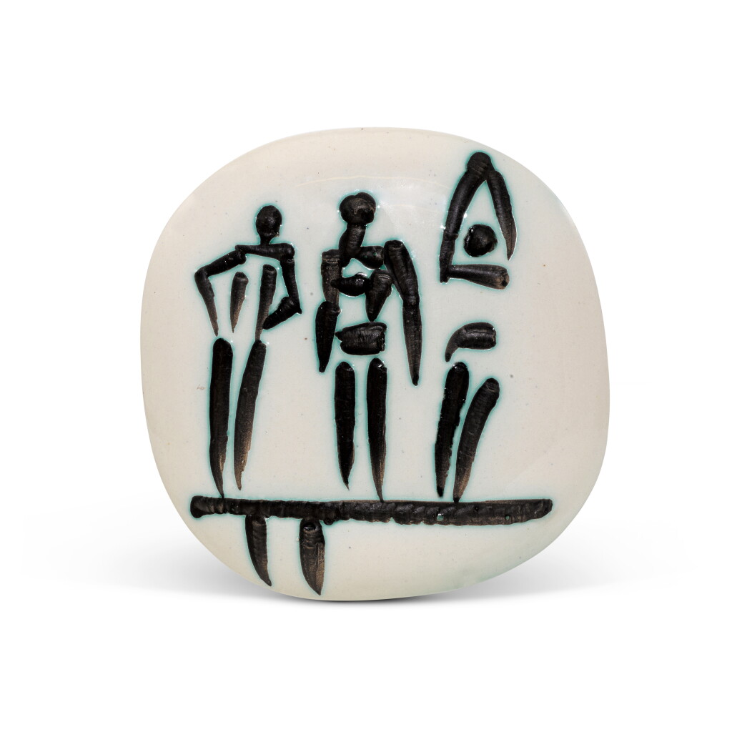 View full screen - View 1 of Lot 64. Trois personnages sur tremplin (A. R. 375).