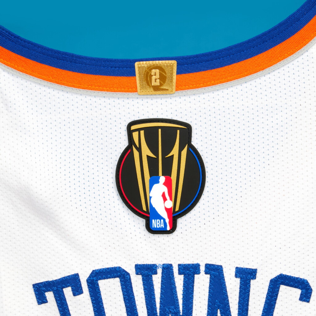 View full screen - View 1 of Lot 3. Karl-Anthony Towns New York Knicks 2025-2026 Emirates NBA Cup Semifinals Game Worn Association Edition Jersey | NBA Cup Champion.