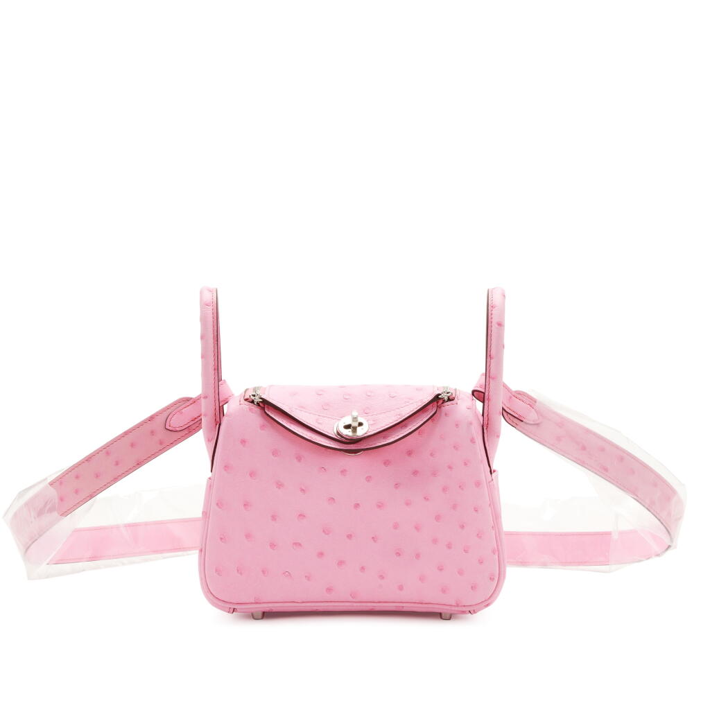 View full screen - View 1 of Lot 22. Bubblegum Ostrich Mini Lindy 20 Palladium Hardware, 2022.
