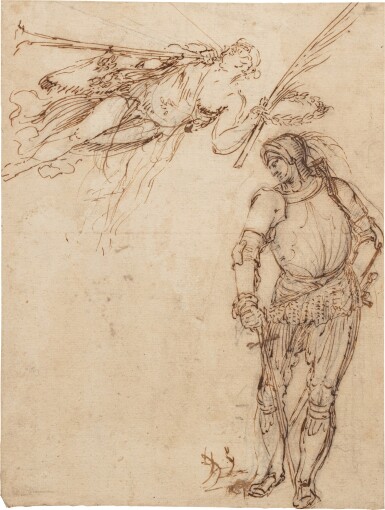 View full screen - View 1 of Lot 91. Fame crowning a warrior.