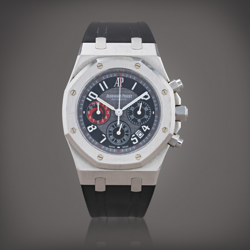 View full screen - View 1 of Lot 400. Royal Oak, limited edition "30th Anniversary City of Sails", reference 25979ST.OO.0002CA.01 Montre bracelet chronographe en acier avec date | Stainless steel chronograph wristwatch with date Vers 2003 | Circa 2003.