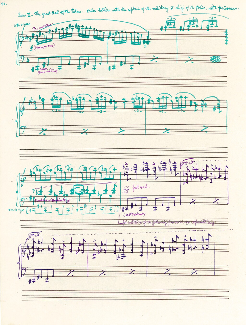 View full screen - View 1 of Lot 42. F. Delius. Manuscript by Philip Heseltine ("Peter Warlock") of the vocal score of Delius's "Hassan", 1921.