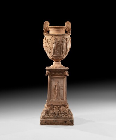 View full screen - View 1 of Lot 150. Attributed to John Marriott Blashfield (1811-1882), early 19th century A large vase on pedestal | Attribué à John Marriott Blashfield (1811-1882), début du XIXe siècle Grand vase sur piédestal,.