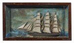 A Pair of Victorian Framed Painted Ship Dioramas, Mid-19th Century