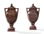 A red Egyptian porphyry vase and cover, late 18th century | Vase couvert en porphyre rouge d'Egypte, fin du XVIIIe siècle