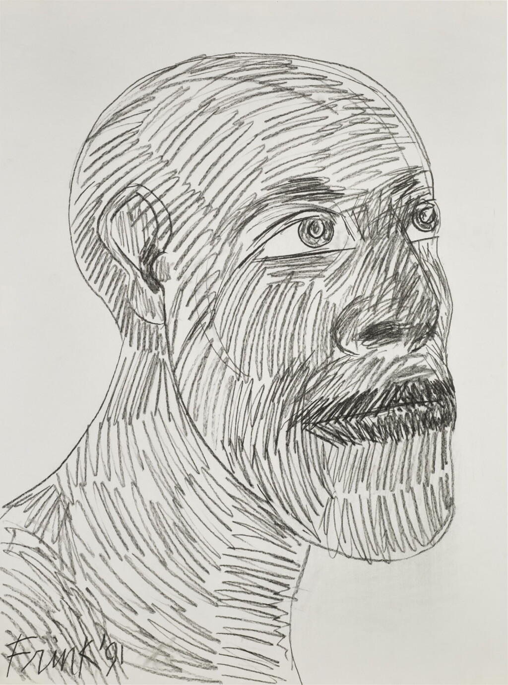View full screen - View 1 of Lot 61. Head of a Man (Looking Right).