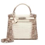 White Matte Niloticus Crocodile Himalaya Kelly Retourne 28 Palladium Hardware, 2020