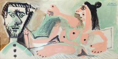 View full screen - View 1 of Lot 42. Nu allongé et buste d'homme.