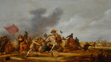 View full screen - View 1 of Lot 340. A battle between cavalry and foot soldiers.