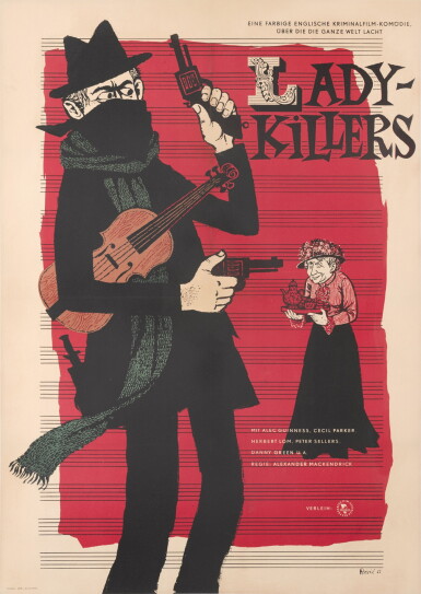 View full screen - View 1 of Lot 77. The Ladykillers/ Lady-Killers (1955), first East German release poster (1962).
