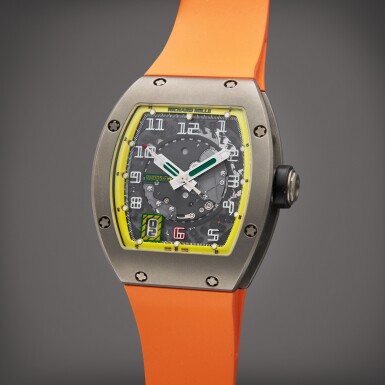 View full screen - View 1 of Lot 14. Reference RM005 AG Ti Felipe Massa | A limited edition titanium automatic skeletonized wristwatch with date, Circa 2007.