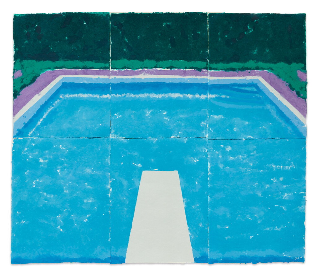 View full screen - View 1 of Lot 32. DAVID HOCKNEY | POOL ON A CLOUDY DAY WITH RAIN (PAPER POOL 22).