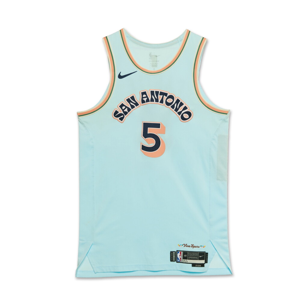 全萤幕检视 - 查看256Stephon Castle San Antonio Spurs 2024-2025 Game Worn City Edition Jersey | Rookie of the Year的1
