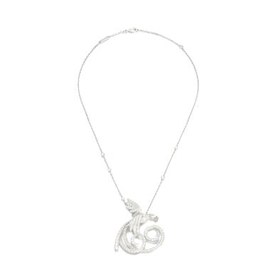 View full screen - View 1 of Lot 861. Diamond pendent necklace.
