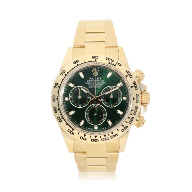 View full screen - View 1 of Lot 15. ROLEX | REFERENCE 116508 DAYTONA A YELLOW GOLD AUTOMATIC CHRONOGRAPH WRISTWATCH WITH BRACELET, CIRCA 2019.