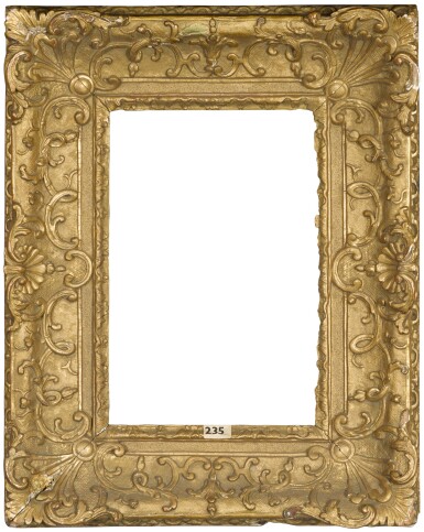 View full screen - View 1 of Lot 18. A late 17th century Louis XIV carved giltwood frame.