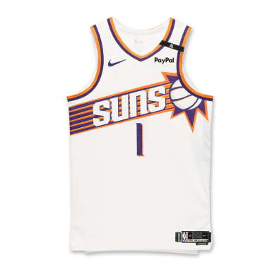 View full screen - View 1 of Lot 33. Devin Booker Phoenix Suns 2024-2025 Kia NBA Tip-Off Game Worn Association Edition Jersey .
