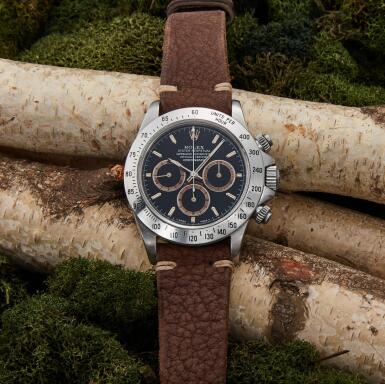 View full screen - View 1 of Lot 10. Reference 16520 'Patrizzi Dial Zenith' Daytona, A stainless steel chronograph wristwatch with tropical subsidiary dials and 'inverted 6', Circa 1991.