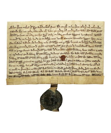 View full screen - View 1 of Lot 3. Group of four Warwickshire charters, 13th-15th century.