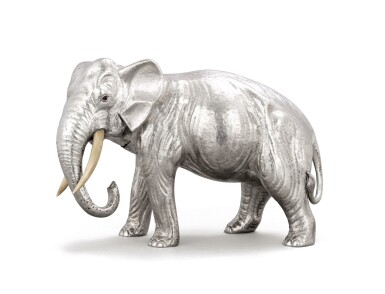 View full screen - View 1 of Lot 331. A Portuguese silver elephant, Luiz Ferreira, Porto, modern.