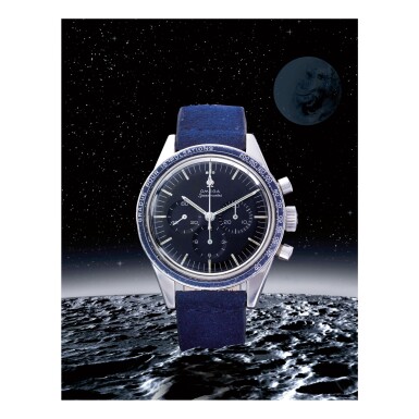 View full screen - View 1 of Lot 34. OMEGA | SPEEDMASTER REF 105.003-64 'PULSATION BEZEL', A STAINLESS STEEL CHRONOGRAPH WRISTWATCH, MADE IN 1965.