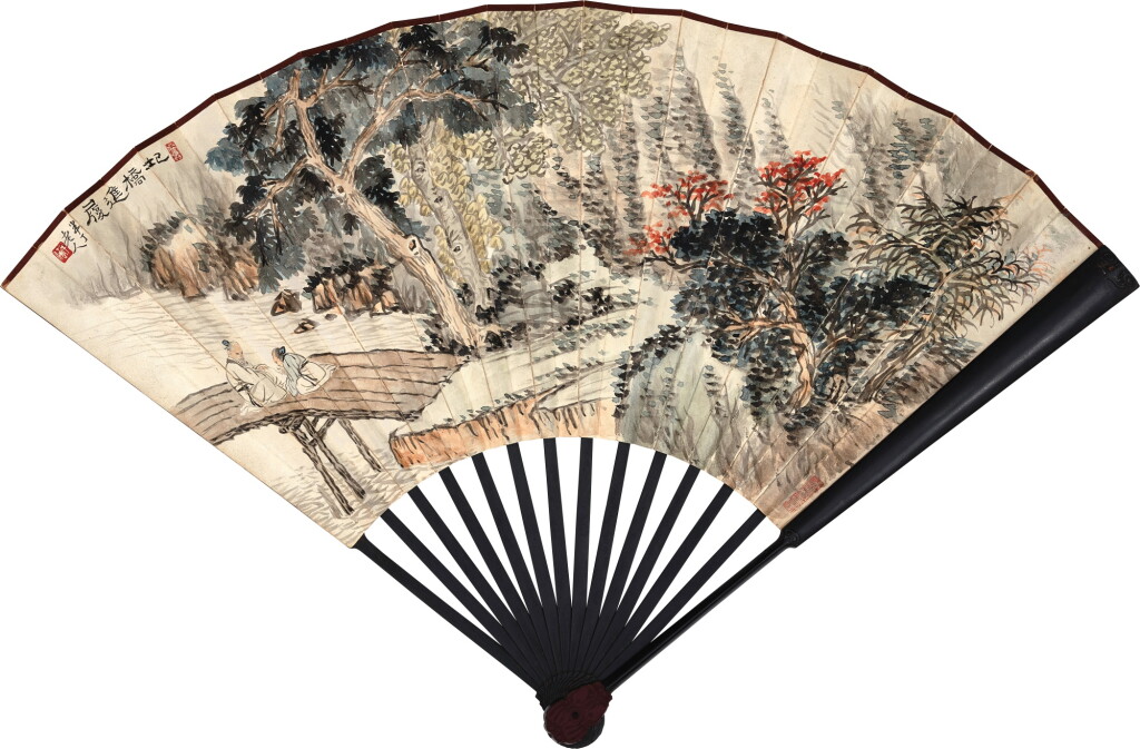 View full screen - View 1 of Lot 2610. 陳半丁 圯橋進履;張書雲 節錄范寬山水畫跋 | Chen Banding, Encounter on the Bridge.