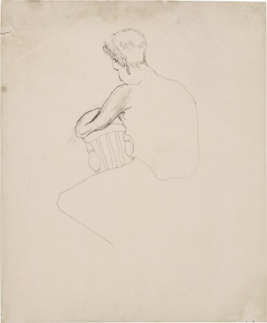 View full screen - View 1 of Lot 549. Untitled Drawing (Seated Man).