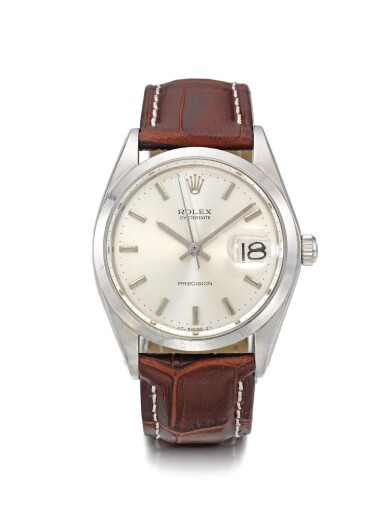 View full screen - View 1 of Lot 123. ROLEX | REF 6694 PRECISION OYSTERDATE, A STAINLESS STEEL WRISTWATCH WITH DATE CIRCA 1970 .
